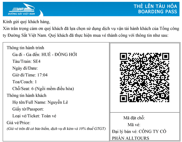 Vé tàu điện tử