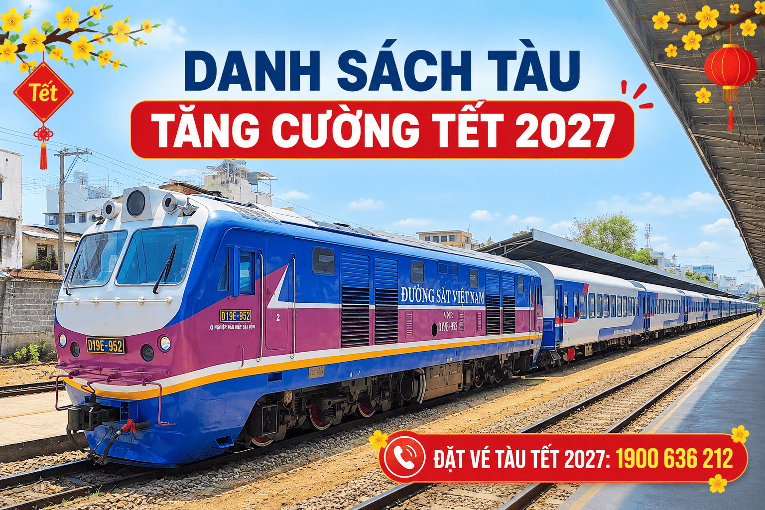 Danh sách tàu tăng cường Tết 2027 phục vụ nhu cầu đi lại của hành khách